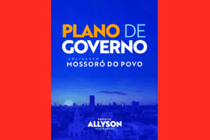 Capa do plano de governo de Allyson Bezerra, com o título “Plano de Governo – Coligação Mossoró do Povo”